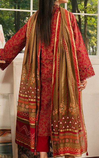 Edenrobe Crimson Red Cambric Suit | Pakistani Lawn Dress in USA- Image 2