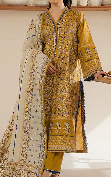 Edenrobe Mustard Cambric Suit | Pakistani Lawn Dress in USA- Image 1