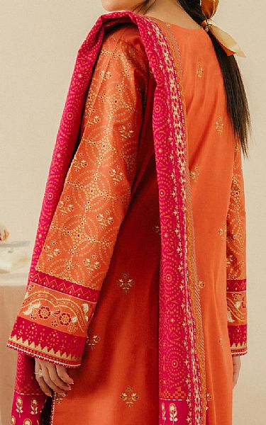 Edenrobe Safety Orange Cambric Suit | Pakistani Lawn Dress in USA- Image 2