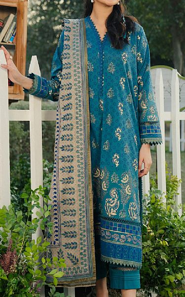 Edenrobe Teal Cambric Suit | Pakistani Lawn Dress in USA- Image 1