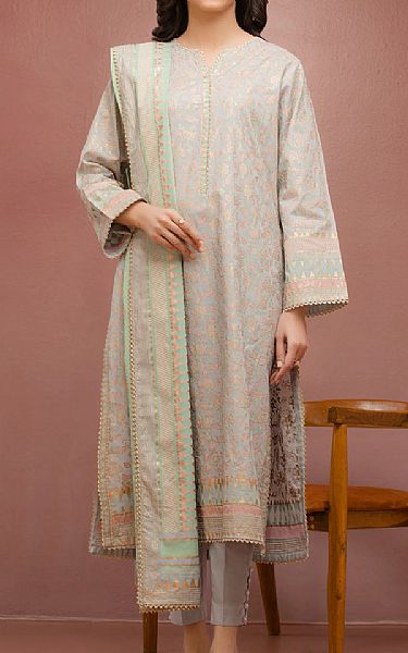 Edenrobe Light Grey Cambric Suit | Pakistani Lawn Dress in USA- Image 1