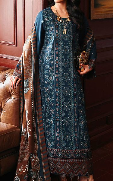 Edenrobe Teal Khaddar Suit | Pakistani Winter Dresses in USA- Image 1