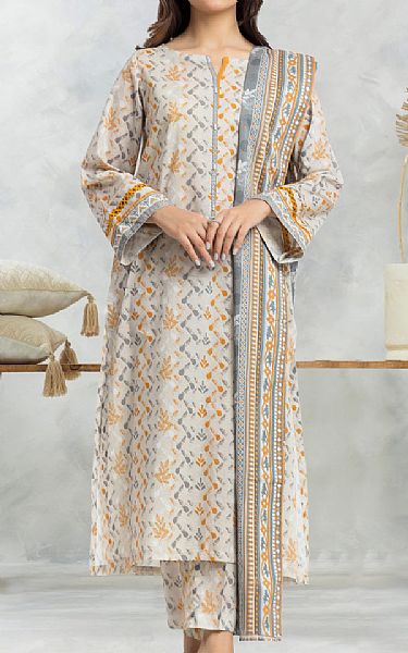 Edenrobe Beige Lawn Suit | Pakistani Lawn Dress in USA- Image 1