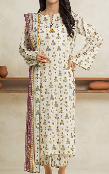 Edenrobe Off White Lawn Suit | Pakistani Lawn Dress in USA- Image 1
