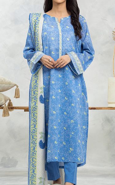 Edenrobe Blue Lawn Suit | Pakistani Lawn Dress in USA- Image 1