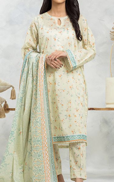 Edenrobe Cream Lawn Suit | Pakistani Lawn Dress in USA- Image 1