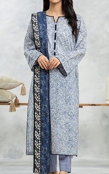 Edenrobe Blue/Off White Lawn Suit | Pakistani Lawn Dress in USA- Image 1