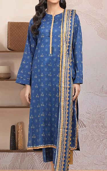 Edenrobe Blue Lawn Suit | Pakistani Lawn Dress in USA- Image 1