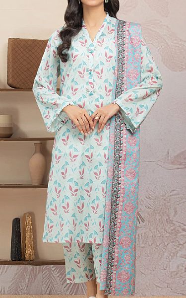 Edenrobe Pale Blue Lawn Suit | Pakistani Lawn Dress in USA- Image 1