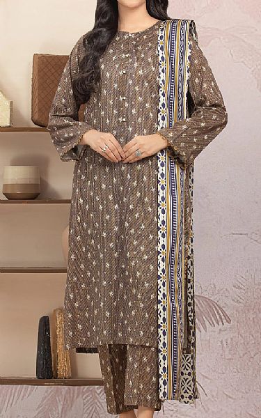 Edenrobe Pastel Brown Lawn Suit | Pakistani Lawn Dress in USA- Image 1