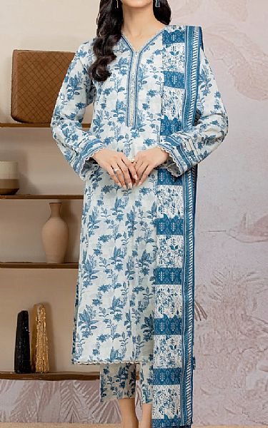 Edenrobe Off White/Blue Lawn Suit | Pakistani Lawn Dress in USA- Image 1