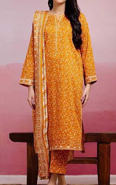 Edenrobe Orange Lawn Suit | Pakistani Lawn Dress in USA- Image 1