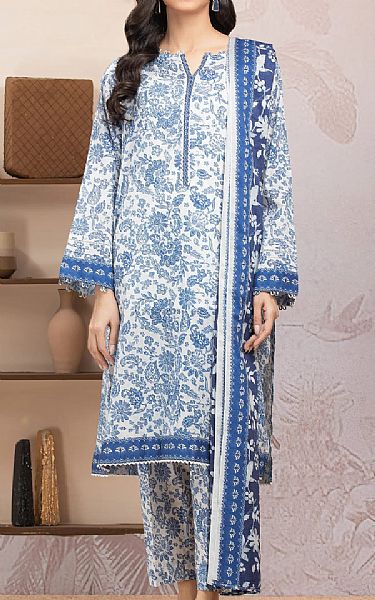 Edenrobe Off White/Blue Lawn Suit | Pakistani Lawn Dress in USA- Image 1