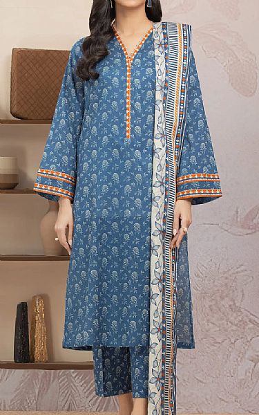 Edenrobe Blue Lawn Suit | Pakistani Lawn Dress in USA- Image 1