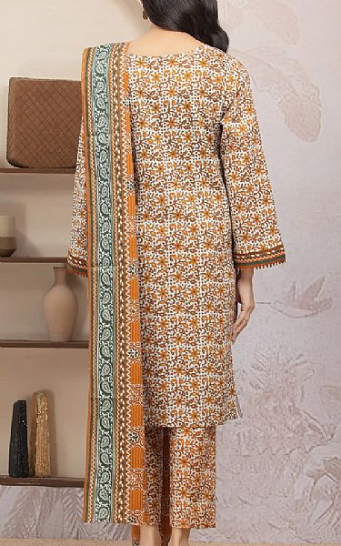 Edenrobe Off White/Orange Lawn Suit | Pakistani Lawn Dress in USA- Image 2