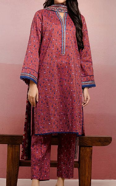 Edenrobe Dusty Red Lawn Suit | Pakistani Lawn Dress in USA- Image 1