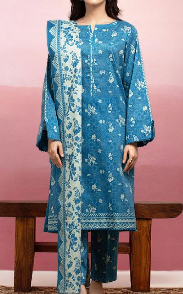 Edenrobe Blue Lawn Suit | Pakistani Lawn Dress in USA- Image 1