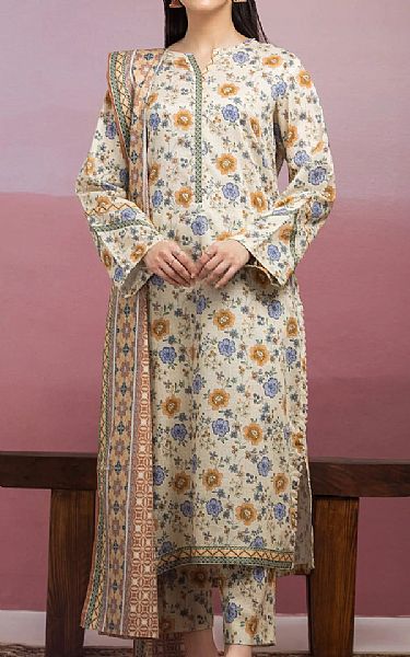 Edenrobe Off White Lawn Suit | Pakistani Lawn Dress in USA- Image 1