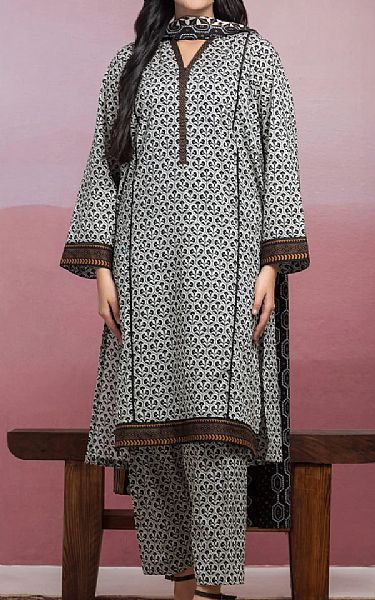 Edenrobe Black/Off White Lawn Suit | Pakistani Lawn Dress in USA- Image 1