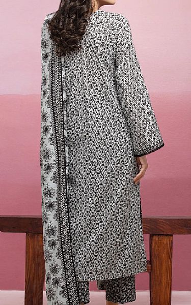 Edenrobe Off White/Black Lawn Suit | Pakistani Lawn Dress in USA- Image 2