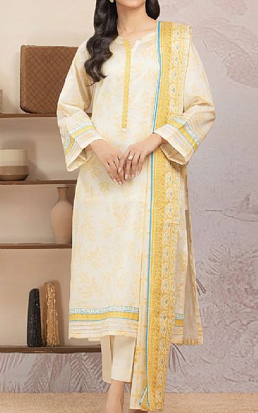 Edenrobe Cream Lawn Suit | Pakistani Lawn Dress in USA- Image 1