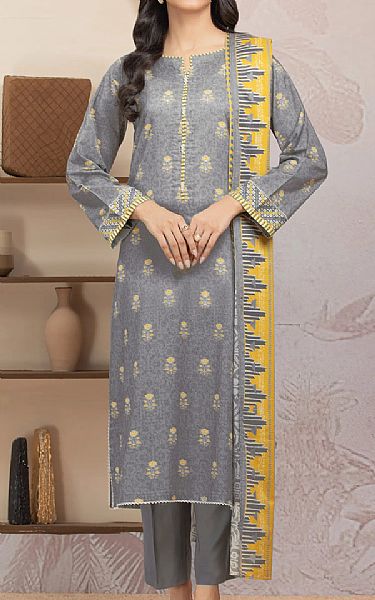 Edenrobe Grey Lawn Suit | Pakistani Lawn Dress in USA- Image 1