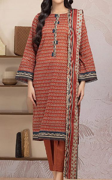 Edenrobe Sanguine Brown Lawn Suit | Pakistani Lawn Dress in USA- Image 1