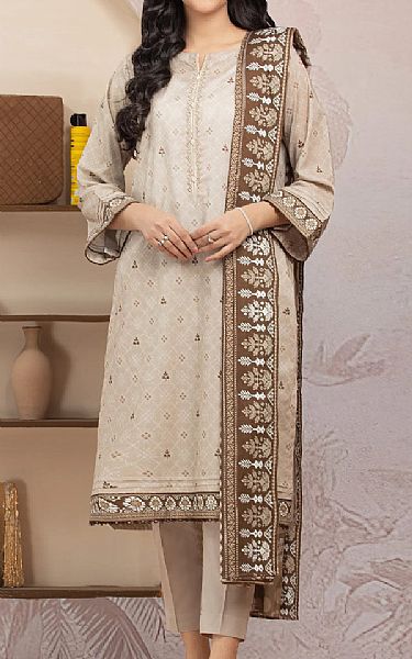 Edenrobe Beige Lawn Suit | Pakistani Lawn Dress in USA- Image 1