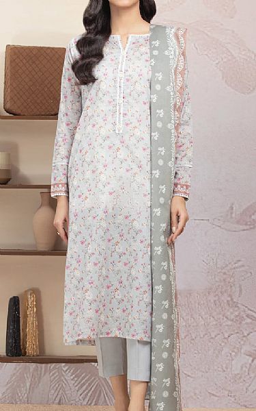 Edenrobe Light Grey Lawn Suit | Pakistani Lawn Dress in USA- Image 1