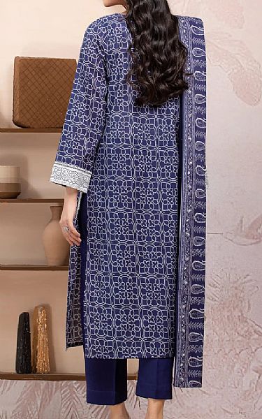 Edenrobe Navy Blue Lawn Suit | Pakistani Lawn Dress in USA- Image 2