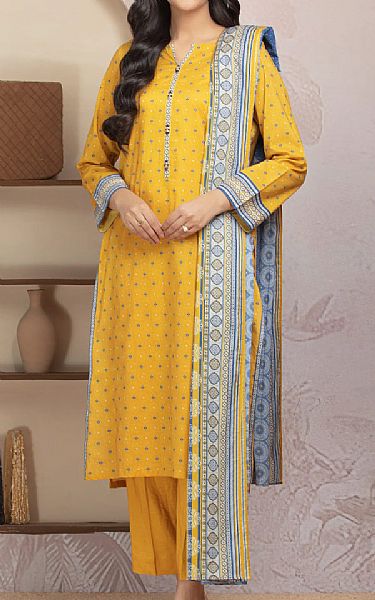 Edenrobe Mustard Lawn Suit | Pakistani Lawn Dress in USA- Image 1