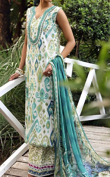 Elaf Green Lawn Suit | Pakistani Lawn Dress in USA- Image 1
