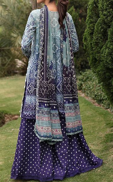 Elaf Turquoise/Blue Lawn Suit | Pakistani Lawn Dress in USA- Image 2