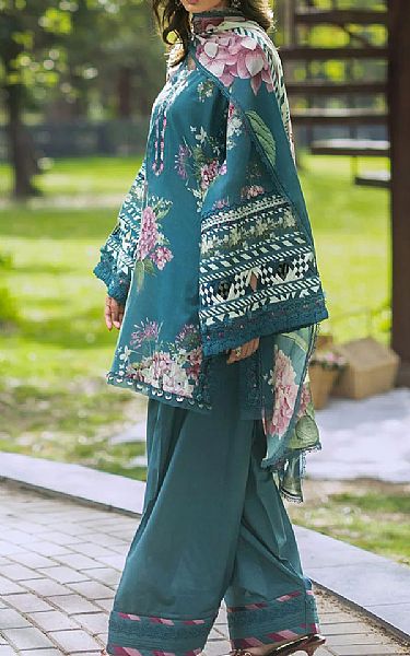 Elaf Teal Lawn Suit | Pakistani Lawn Dress in USA- Image 2