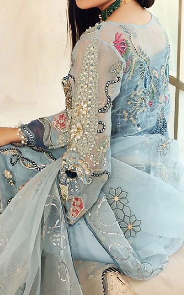 Elaf Sky Blue Organza Suit | Pakistani Dresses in USA- Image 2