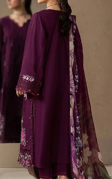 Elaf Pansy Purple Lawn Suit | Pakistani Lawn Dress in USA- Image 2