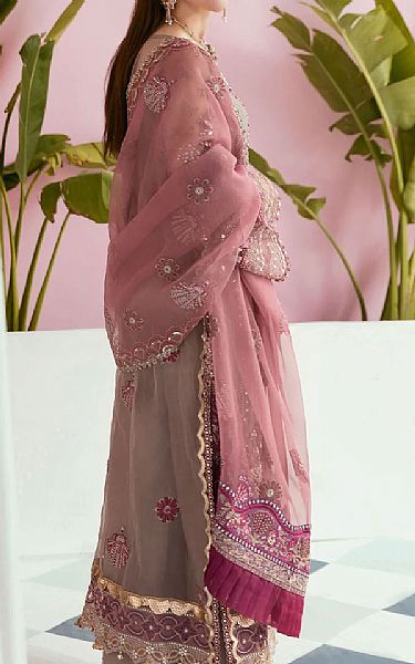 Elaf Wenge Brown/Tea Pink Organza Suit | Pakistani Dresses in USA- Image 2