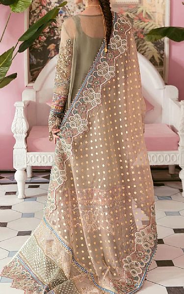 Elaf Pistachio Green Organza Suit | Pakistani Wedding Dresses- Image 2