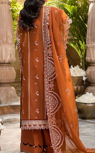 Elaf Deep Chestnut Organza Suit | Pakistani Embroidered Chiffon Dresses USA- Image 3