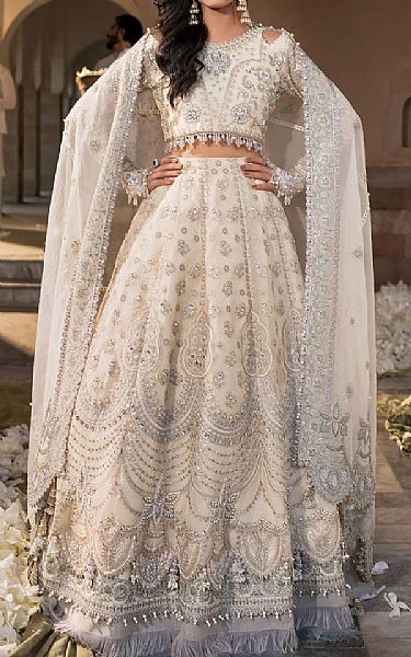 Elaf White Organza Suit | Pakistani Embroidered Chiffon Dresses USA- Image 1