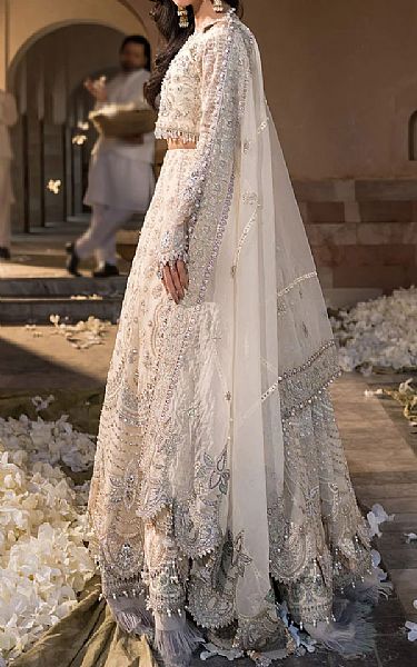 Elaf White Organza Suit | Pakistani Embroidered Chiffon Dresses USA- Image 2