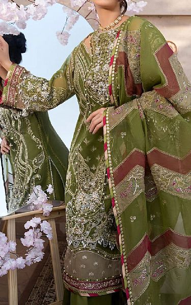 Elaf Pistachio Green Organza Suit | Pakistani Embroidered Chiffon Dresses USA- Image 3
