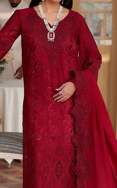 Elaf Wine Red Lawn Suit | Pakistani Lawn Suits- Image 2