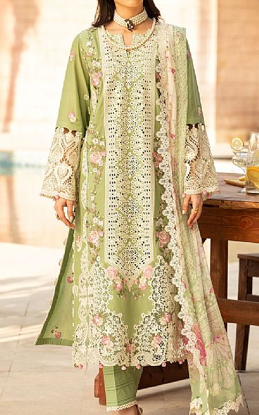 Elaf Pale Green Lawn Suit | Pakistani Lawn Dress in USA- Image 1