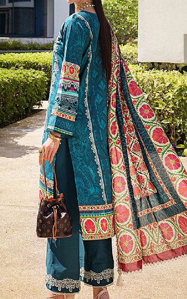 Elaf Teal Lawn Suit | Pakistani Lawn Suits- Image 2