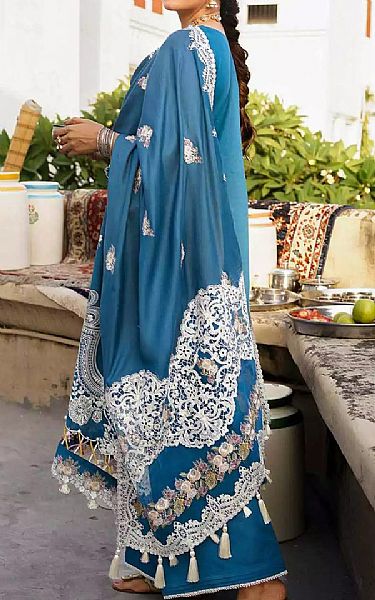 Elaf Teal Blue Khaddar Suit | Pakistani Winter Dresses- Image 2