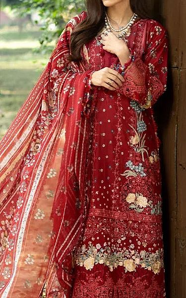 Elaf Scarlet Lawn Suit | Pakistani Lawn Dress in USA- Image 2