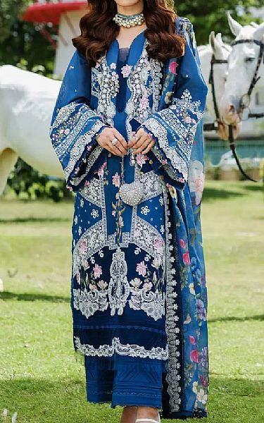 Elaf Blue Lawn Suit | Pakistani Lawn Dress in USA- Image 1