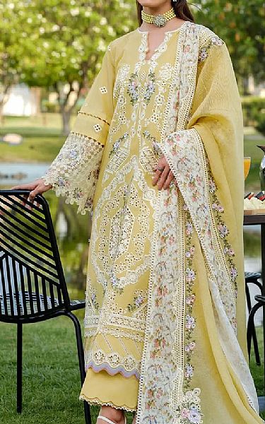 Elaf Lemon Lawn Suit | Pakistani Lawn Dress in USA- Image 1