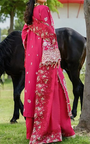 Elaf Cerise Pink Lawn Suit | Pakistani Lawn Dress in USA- Image 2